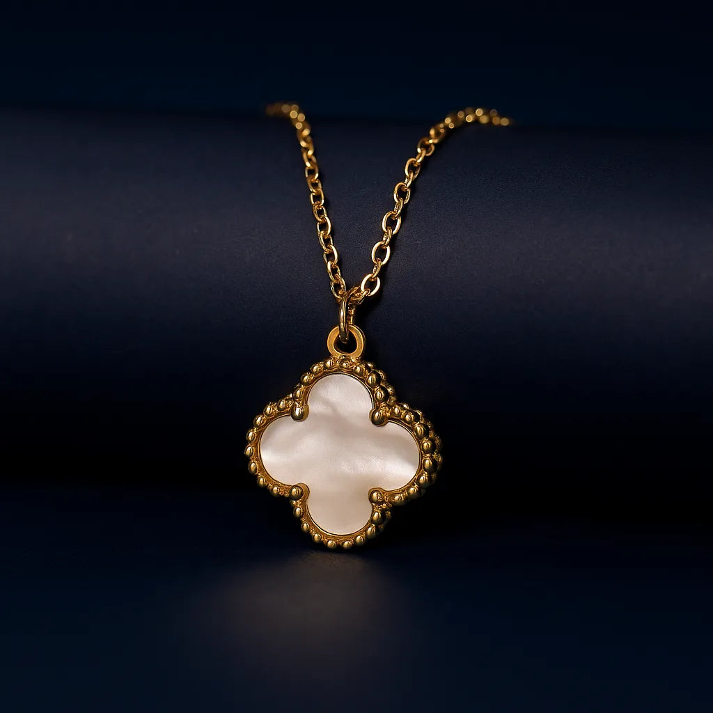 The "Trèfle Noir" Quatrefoil Pendant Necklace