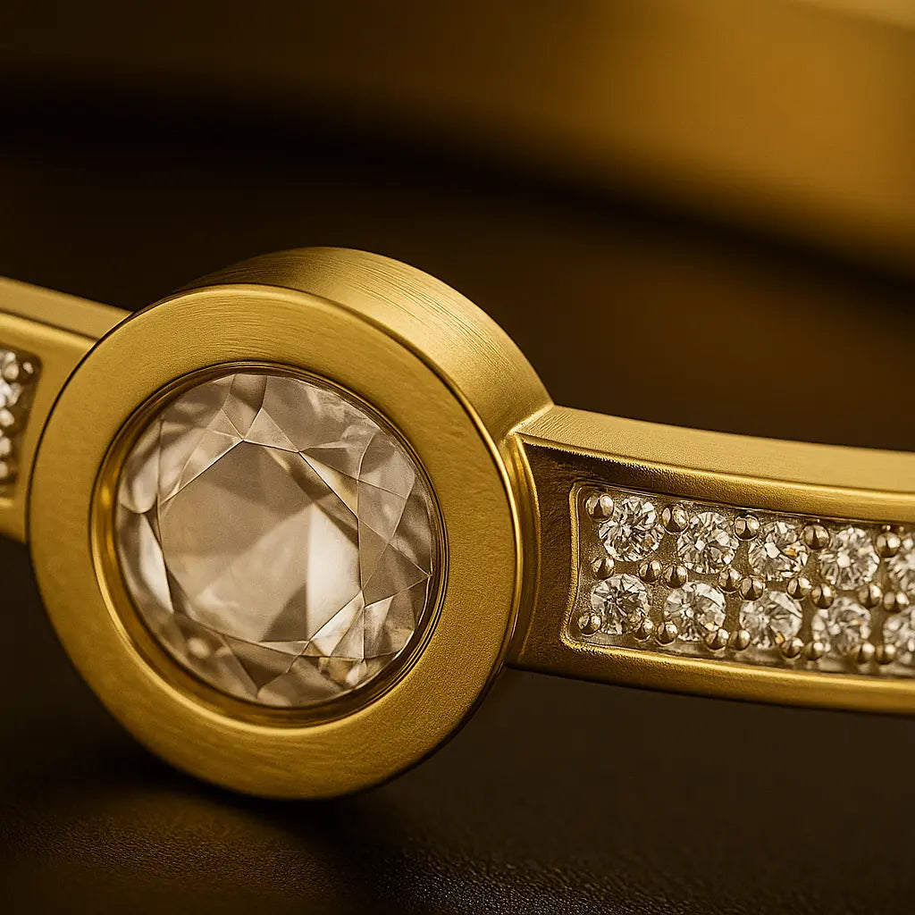 Bezel-Set Solitaire & Pavé Crystal Bangle