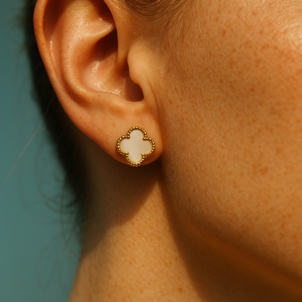 The "Alba" Mother of Pearl Style Clover Studs