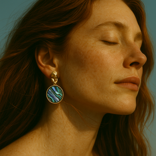 The "Sirena" Ocean Shell Medallion Earrings