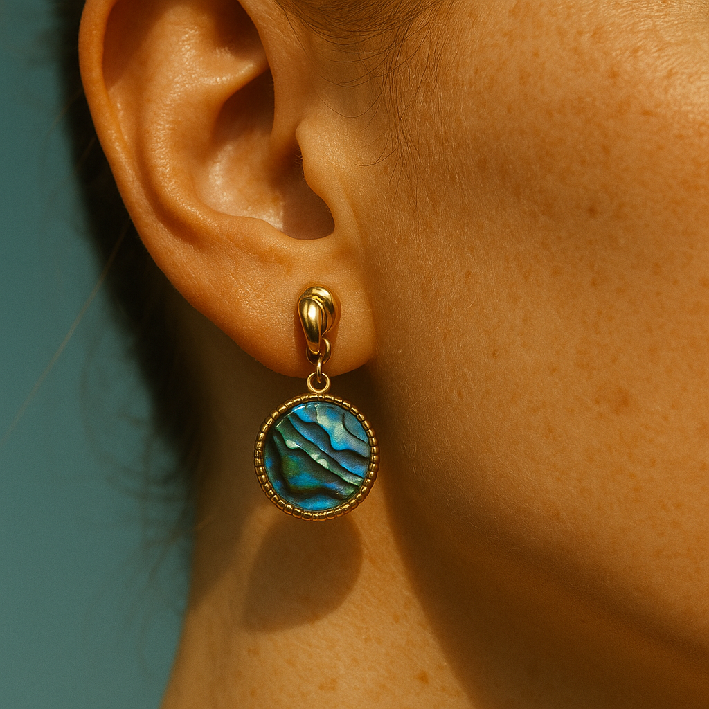 The "Sirena" Ocean Shell Medallion Earrings