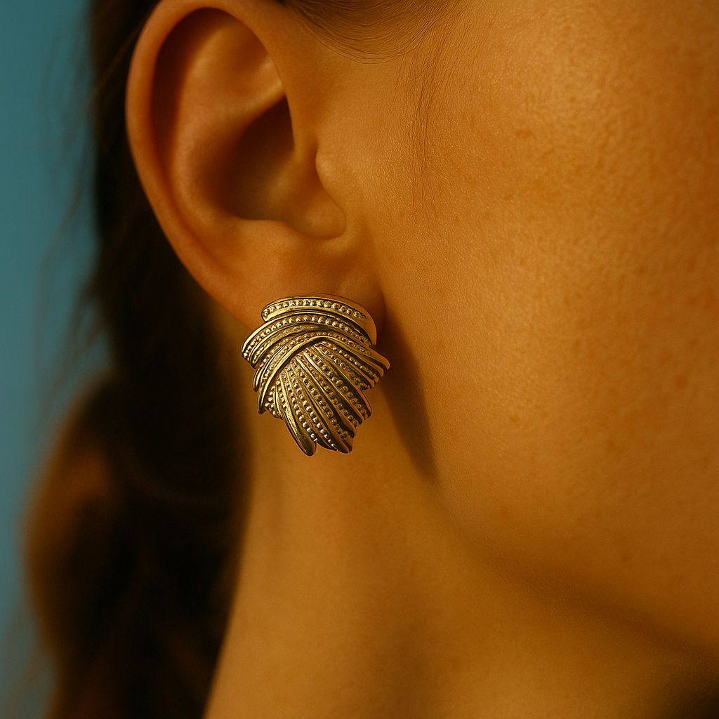 The "Palma" Woven Leaf Statement Earrings