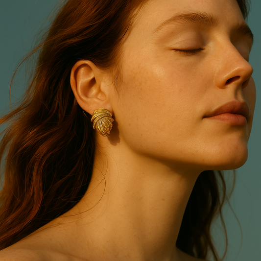 The "Palma" Woven Leaf Statement Earrings