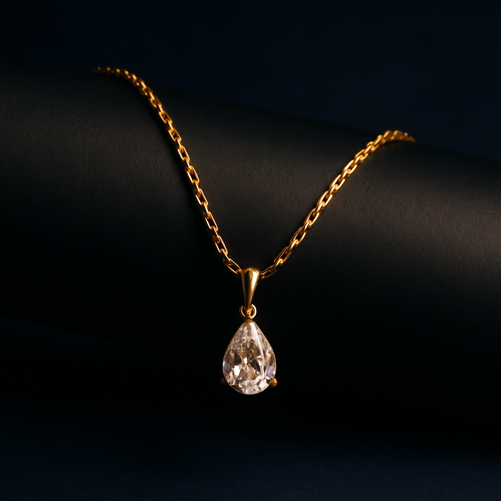 The "Lacrima" Teardrop Diamond Simulant Necklace