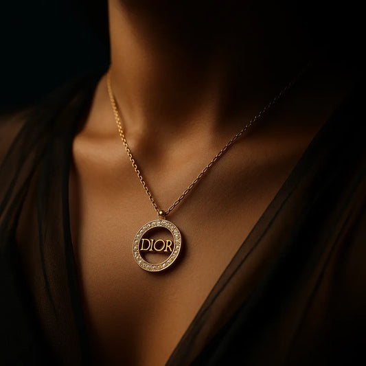 Designer-Inspired "D-Logo" Medallion Necklace