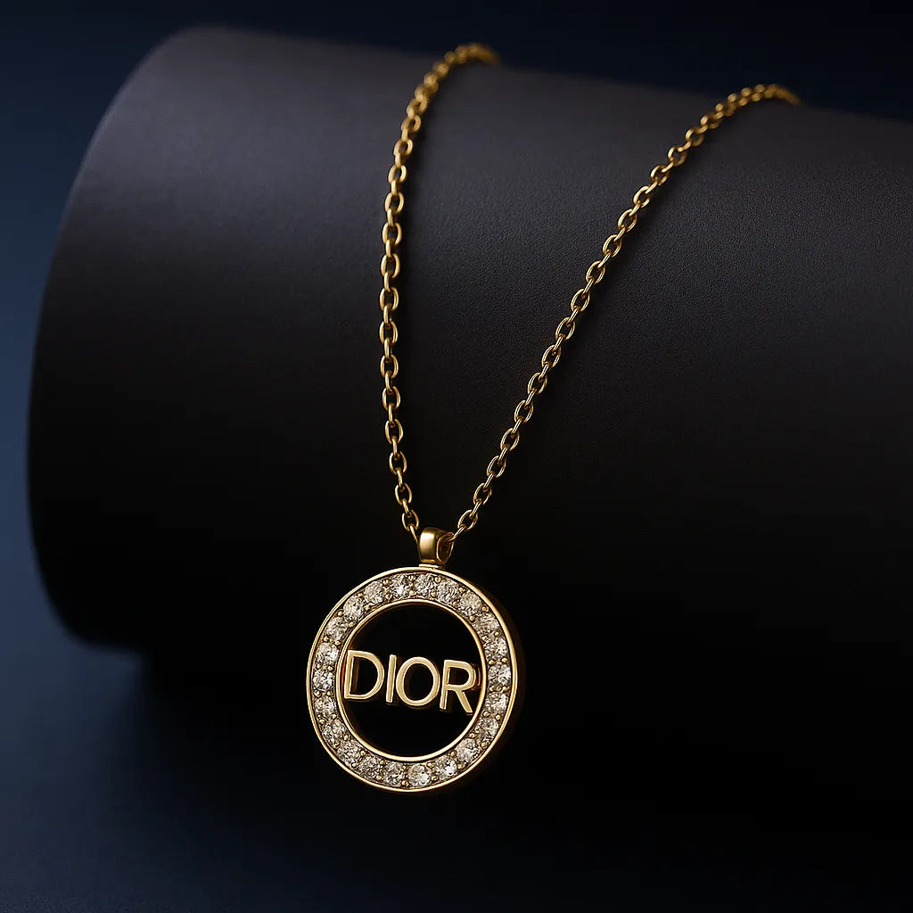 Designer-Inspired "D-Logo" Medallion Necklace