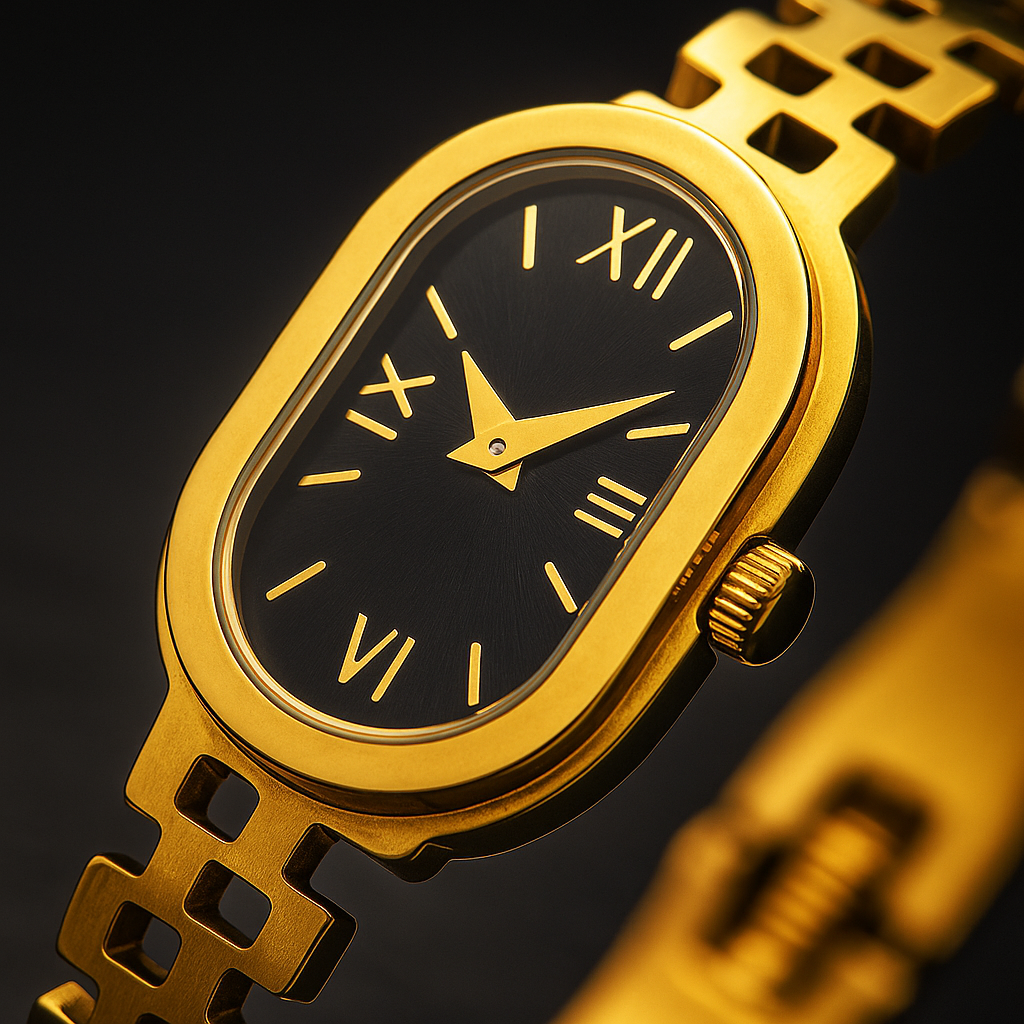 Minimalist Gold Oval Watch Bracelet