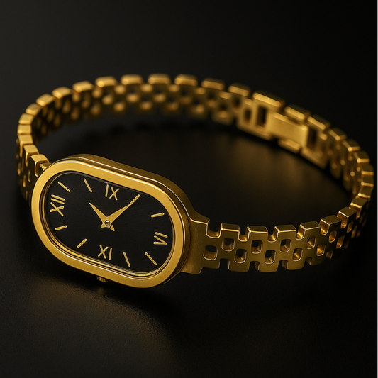 Minimalist Gold Oval Watch Bracelet