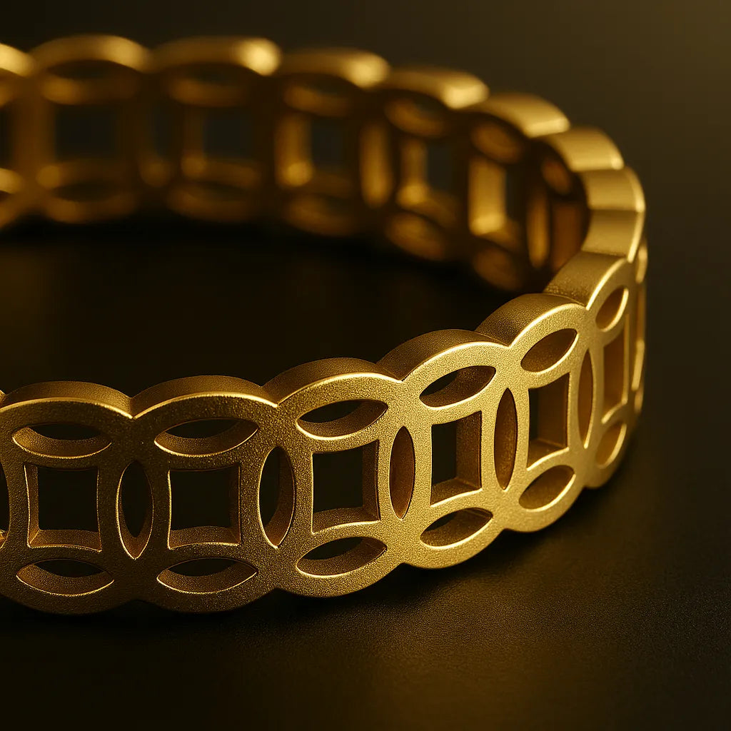 Geometric Coin Link Bracelet