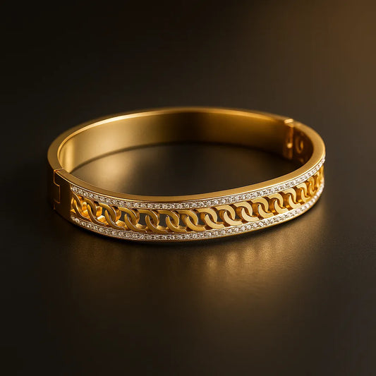 Crystal Pavé Chain Link Bangle