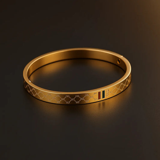 The "Firenze" Striped Monogram Bangle