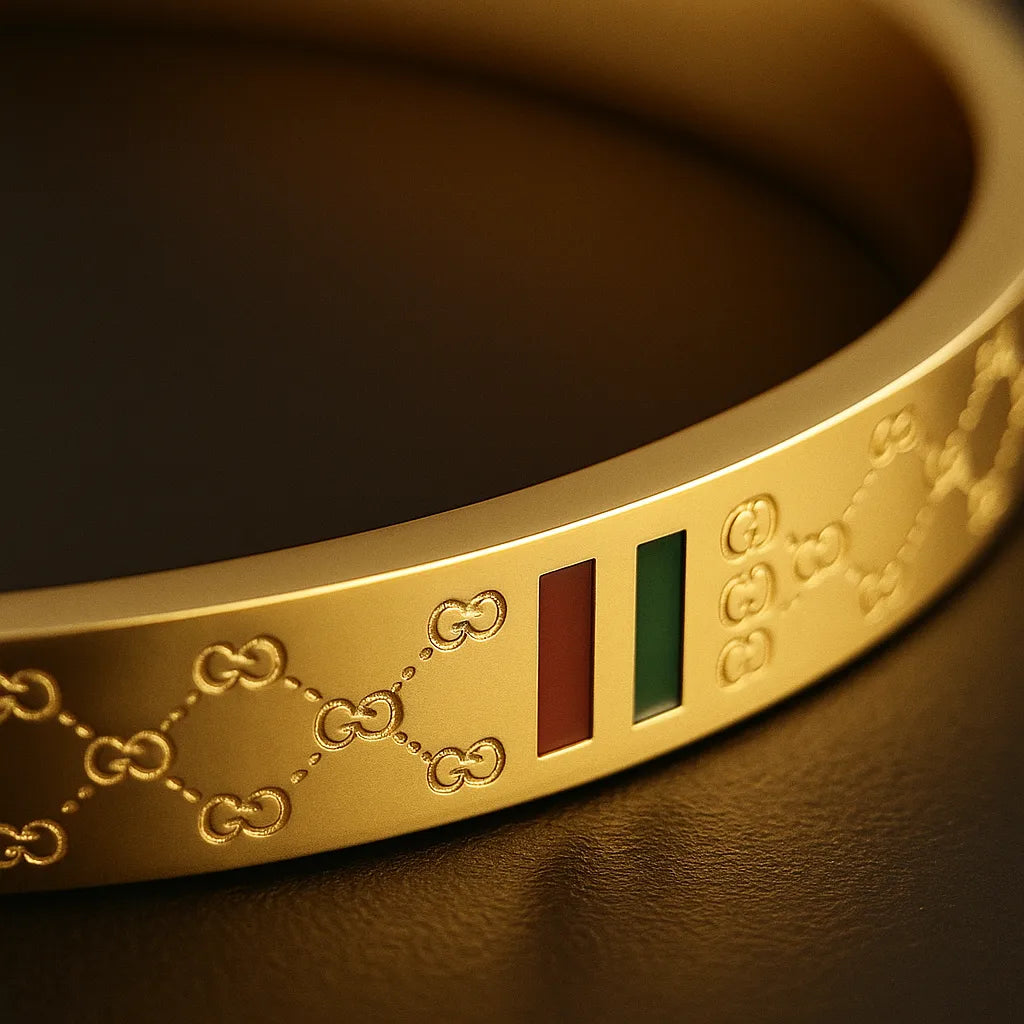 The "Firenze" Striped Monogram Bangle