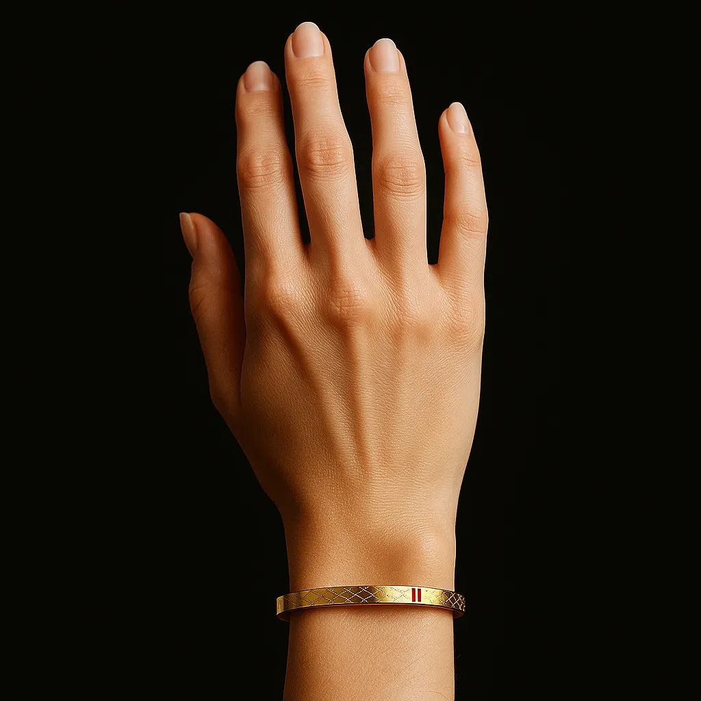 The "Firenze" Striped Monogram Bangle