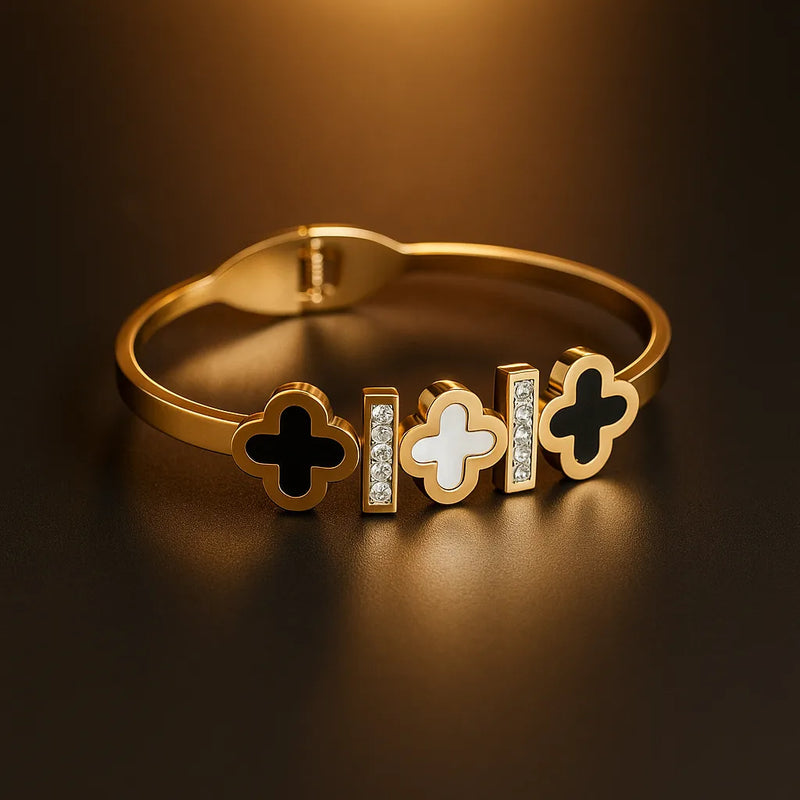 Clover & Crystal Bar Bangle