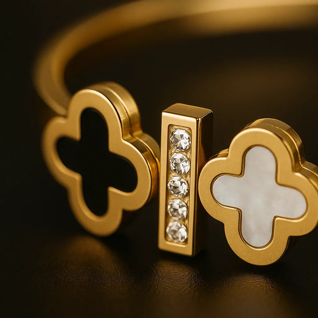 Clover & Crystal Bar Bangle