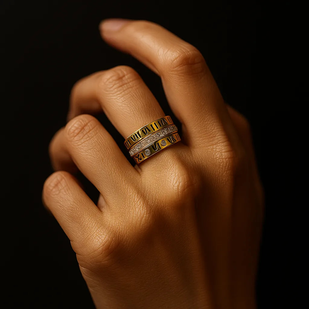 Roman Numeral Stacking Ring