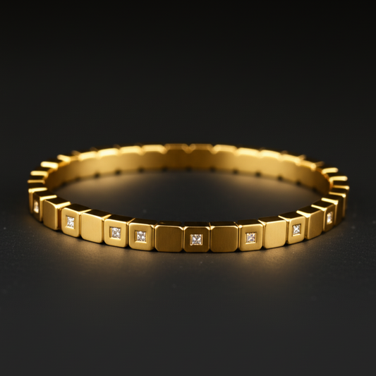 Modern Gold Cube Bracelet